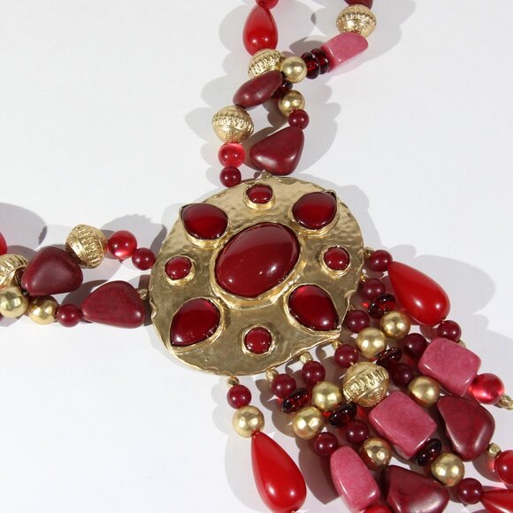 limited-edition Chico's 35th Anniversary Statement Gold Tone Necklace - Picture 2 of 11